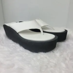 Frame Le Ocean Womens Sandals Size 7 Modern Chunky Wedge Platform Thong Shoes