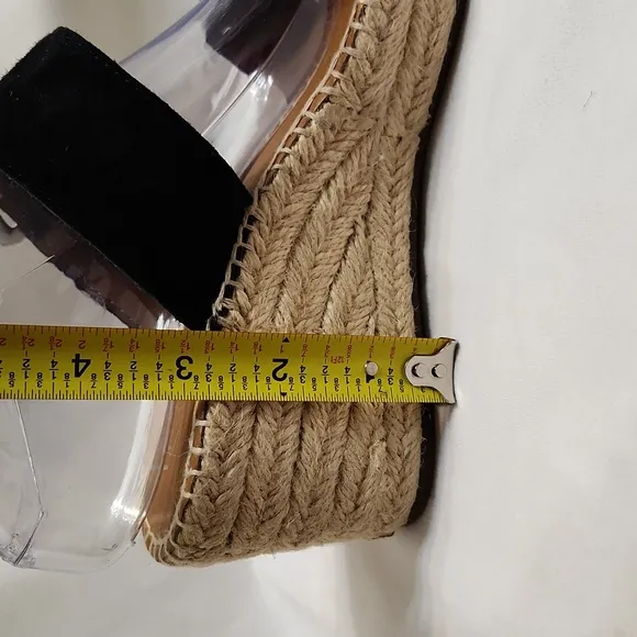 Franco Sarto Coastal Leather Espadrille Wedge Sandals (w size 8)