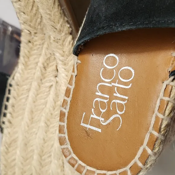 Franco Sarto Coastal Leather Espadrille Wedge Sandals (w size 8)