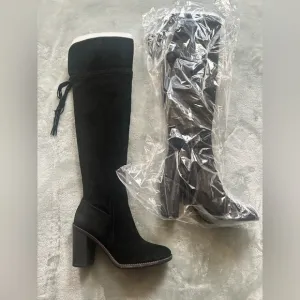 Franco Sarto over the knee heeled suede boots, L-eckhart, black le E4590L1001