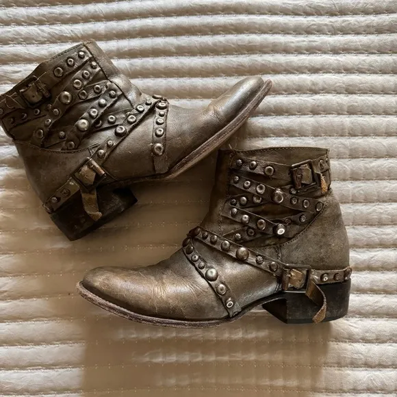 Free Bird Leather Grommet Ankle Boots