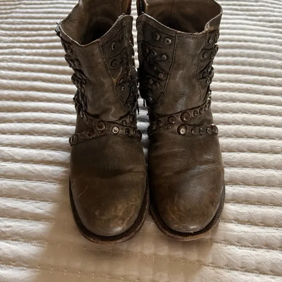 Free Bird Leather Grommet Ankle Boots