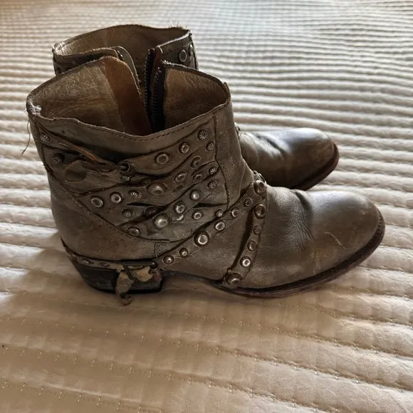 Free Bird Leather Grommet Ankle Boots