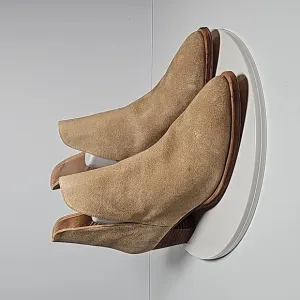 Free People Charm Double V Ankle Boots Booties Slip-On Suede Block Heel Beige 40