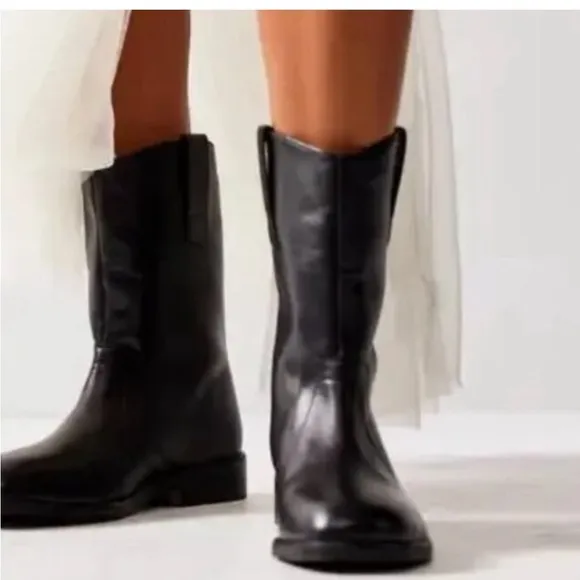 Free People Easton Equestrian Leather 10” Ankle Boots size 39/8