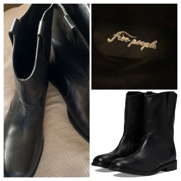 Free People Easton Equestrian Leather 10” Ankle Boots size 39/8