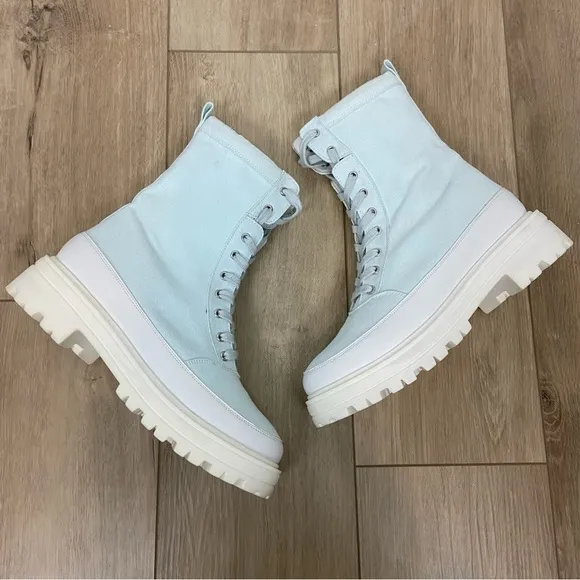 Free People Feels Good To Be Lost Lug Sole Hiker Boots Faded Indigo