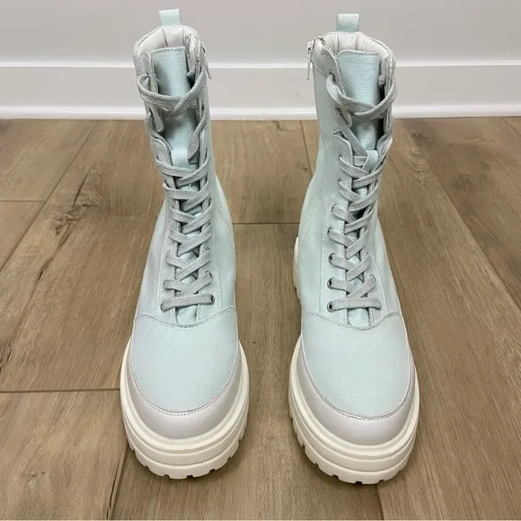 Free People Feels Good To Be Lost Lug Sole Hiker Boots Faded Indigo