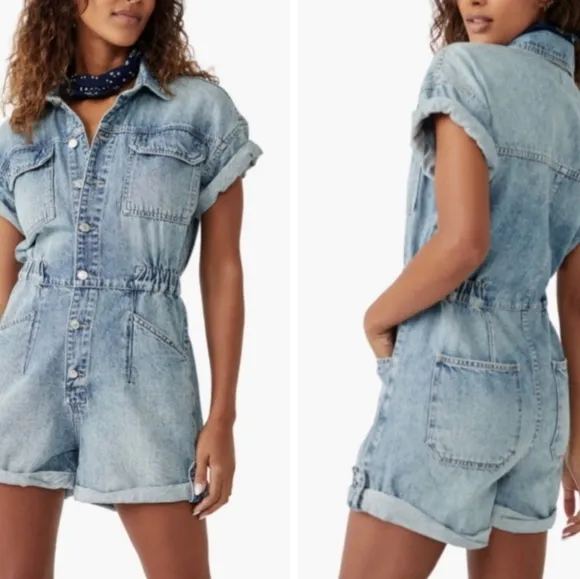 Free People Marci Cuffed Shortall NWT