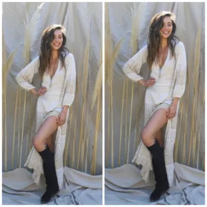 Free People X Jen's pirate booty Knit Lapis Maxi Dress.