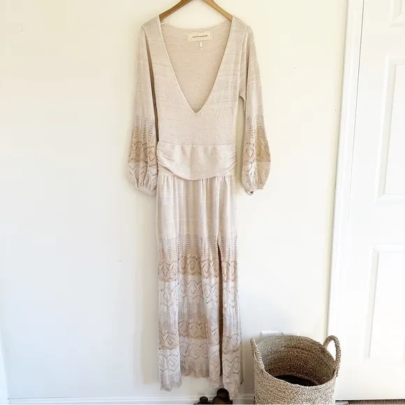 Free People X Jen's pirate booty Knit Lapis Maxi Dress.
