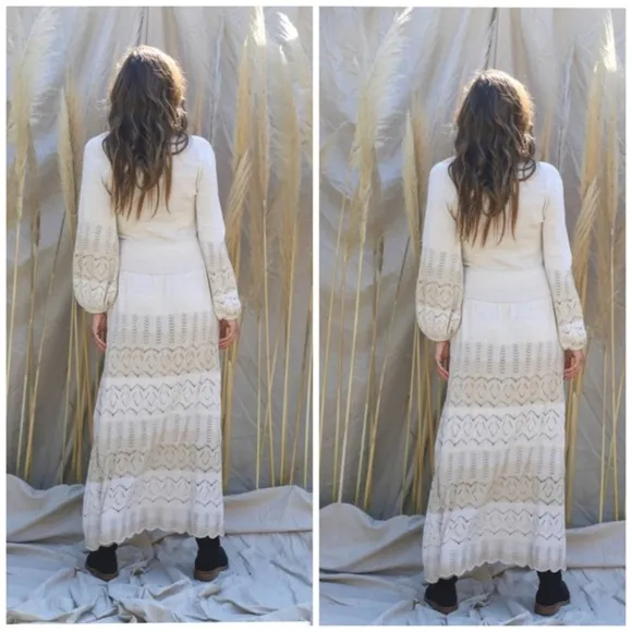 Free People X Jen's pirate booty Knit Lapis Maxi Dress.