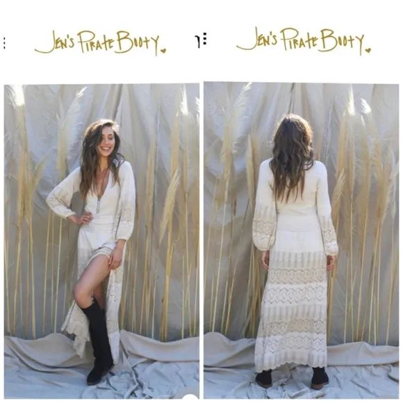 Free People X Jen's pirate booty Knit Lapis Maxi Dress.