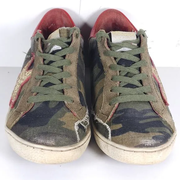 Freebird By Steven Women's Fb927 US10 Camo Red Distressed Casual Sneakers