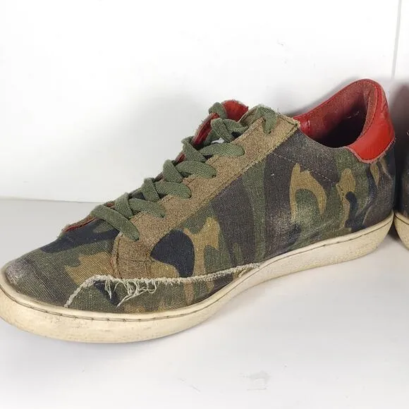 Freebird By Steven Women's Fb927 US10 Camo Red Distressed Casual Sneakers