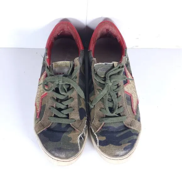 Freebird By Steven Women's Fb927 US10 Camo Red Distressed Casual Sneakers