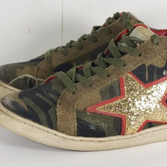 Freebird By Steven Women's Fb927 US10 Camo Red Distressed Casual Sneakers