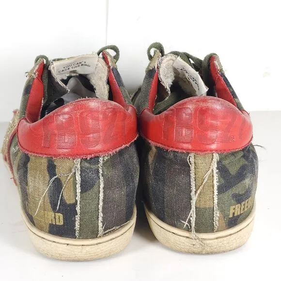 Freebird By Steven Women's Fb927 US10 Camo Red Distressed Casual Sneakers