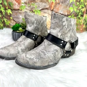 FREEBIRD Santiago Snake Leather Harness Boots, 7