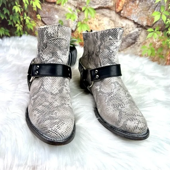 FREEBIRD Santiago Snake Leather Harness Boots, 7