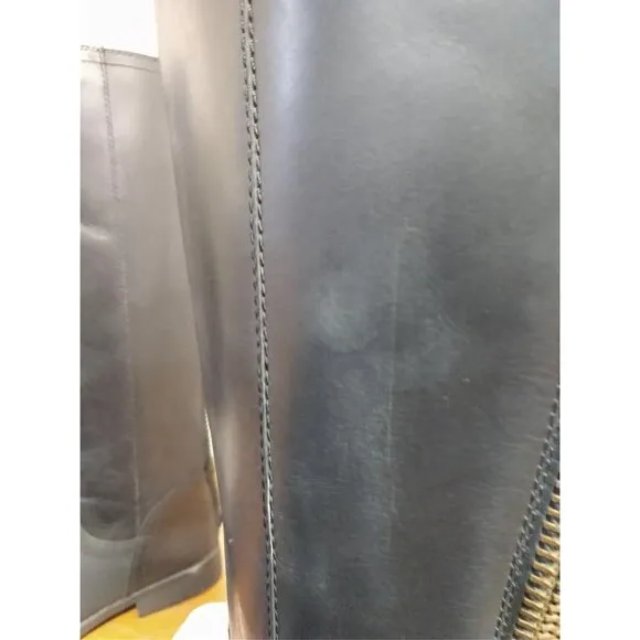 Frye &amp; Co. Jolie Back Zip Black Leather Knee-High Boots Womens Size 5.5M