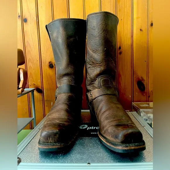 Frye Brown Rider boots.