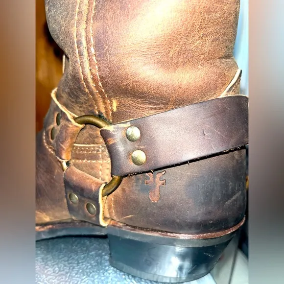 Frye Brown Rider boots.
