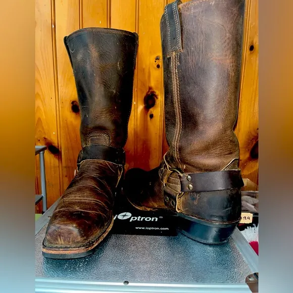 Frye Brown Rider boots.