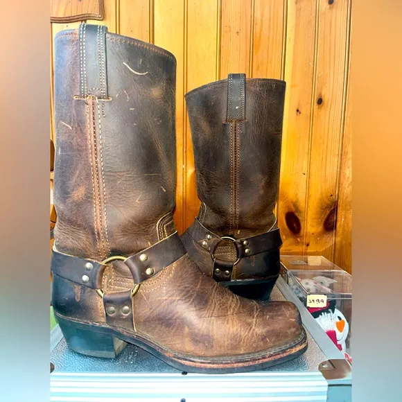 Frye Brown Rider boots.