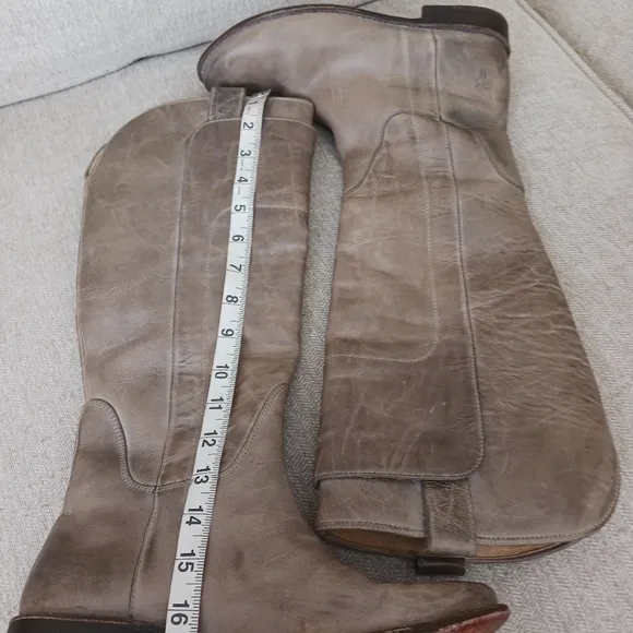 Frye Brown Taupe Leather Riding Boots