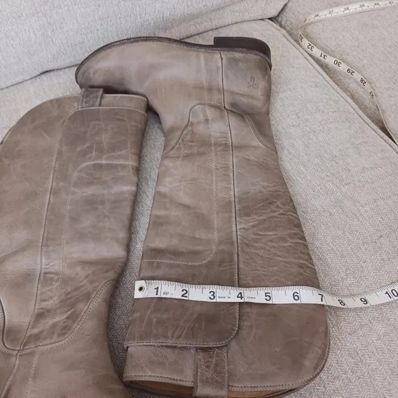 Frye Brown Taupe Leather Riding Boots