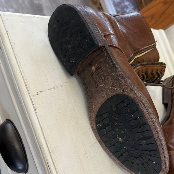 Frye Brown Zip Leather Men's Boots Size 12