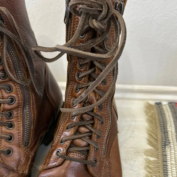 Frye Brown Zip Leather Men's Boots Size 12