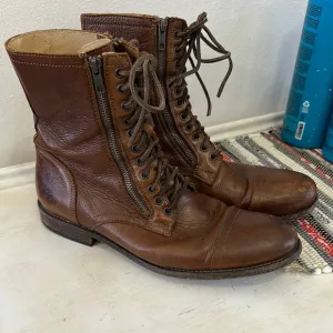 Frye Brown Zip Leather Men's Boots Size 12