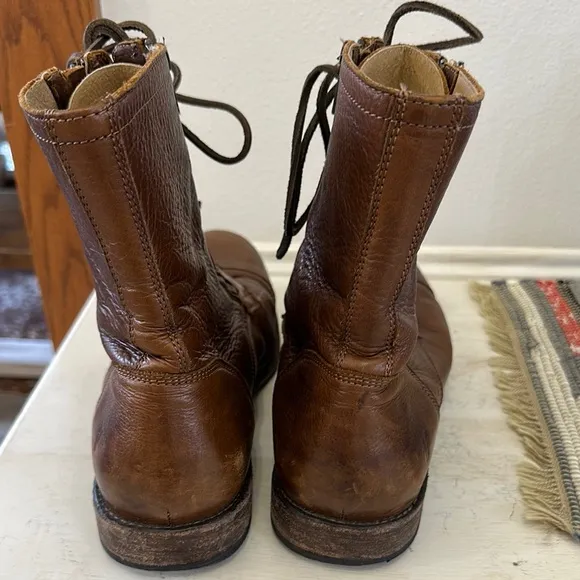 Frye Brown Zip Leather Men's Boots Size 12