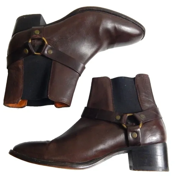 Frye Dara Harness Chelsea Boots Brown