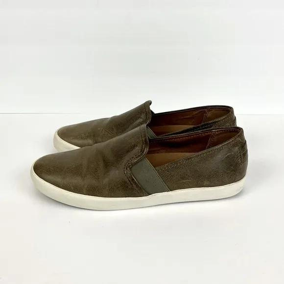 Frye Dylan Ash Slip on Leather Sneakers Mens Size 7.5