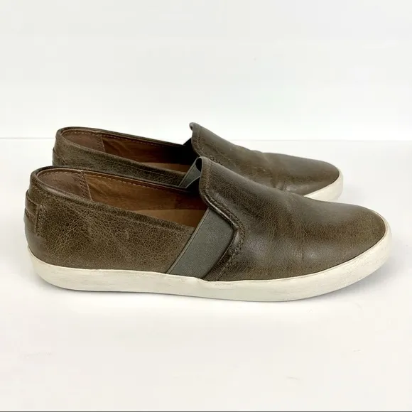 Frye Dylan Ash Slip on Leather Sneakers Mens Size 7.5