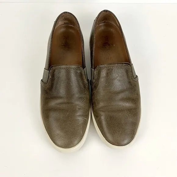 Frye Dylan Ash Slip on Leather Sneakers Mens Size 7.5