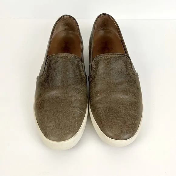 Frye Dylan Ash Slip on Leather Sneakers Mens Size 7.5