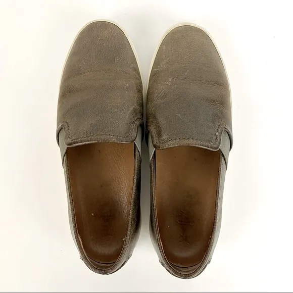 Frye Dylan Ash Slip on Leather Sneakers Mens Size 7.5