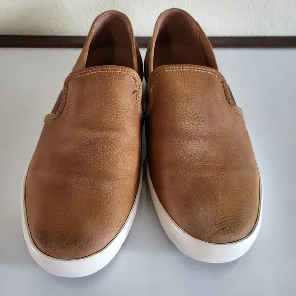 FRYE Dylan Slip-On Cognac Leather Women's Sneakers.