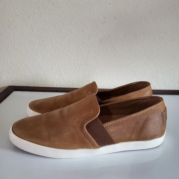 FRYE Dylan Slip-On Cognac Leather Women's Sneakers.
