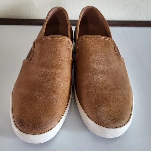 FRYE Dylan Slip-On Cognac Leather Women's Sneakers.
