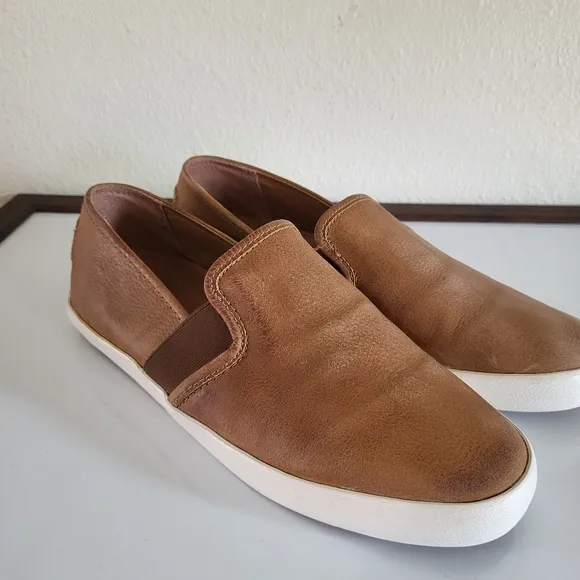FRYE Dylan Slip-On Cognac Leather Women's Sneakers.