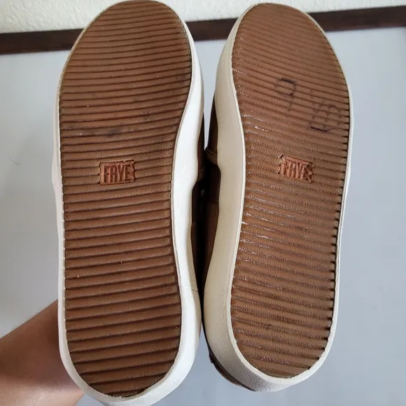 FRYE Dylan Slip-On Cognac Leather Women's Sneakers.