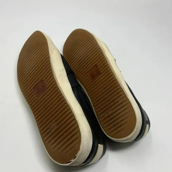Frye Dylan Slip On Sneakers in Black Leather Size 8.5
