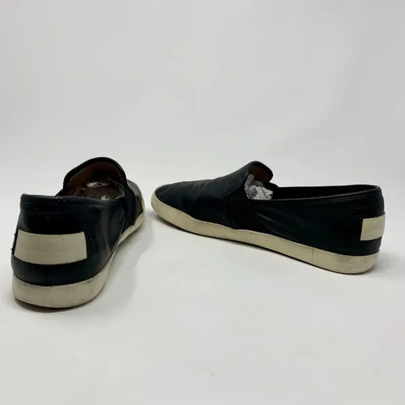 Frye Dylan Slip On Sneakers in Black Leather Size 8.5