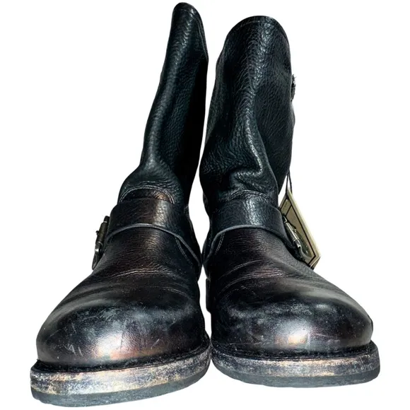 Frye Engineer 12R Brown Black Copper Metallic Biker Boots
