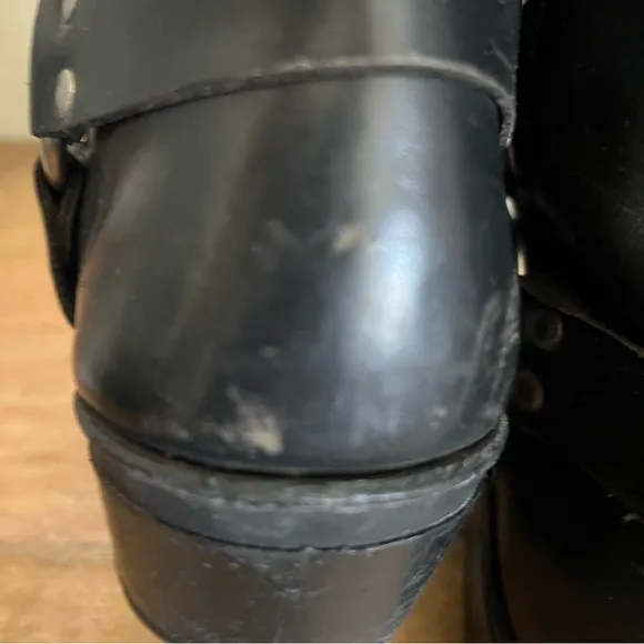 Frye Harness Black Leather Boots Size 10